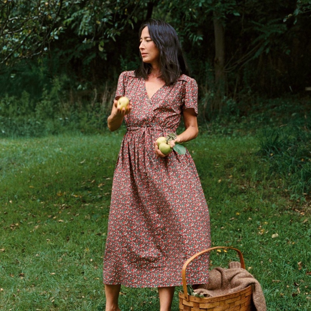 Christy Dawn The Dawn Dress in Evergreen Apple Harvest